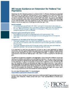 Detail.IRS Issues Guidance on Extension for Federal Tax Payments pdf