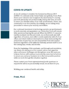 FrostPLLC Covid19 Update 3.19.20 pdf