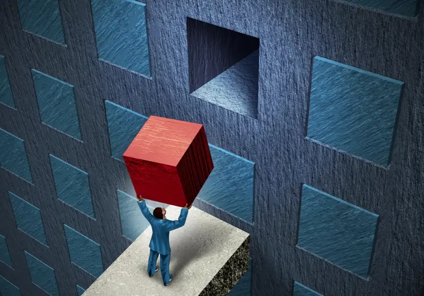 Business professional managing corporate assets and building structure