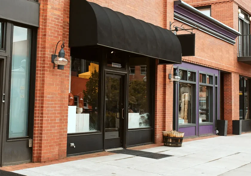 Small business storefronts representing local business and retail operations